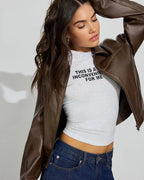 Garage Clothing Brown Leather Jacket