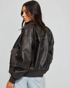 Garage-Clothing-Brown-Leather-Jacket-back-View