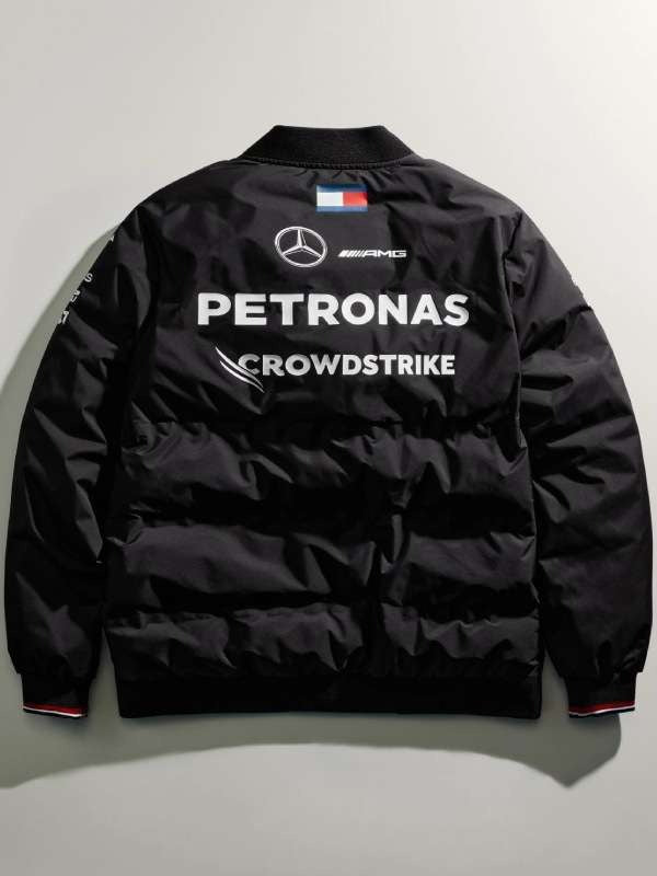 George Russell Mercedes Black Bomber Jacket
