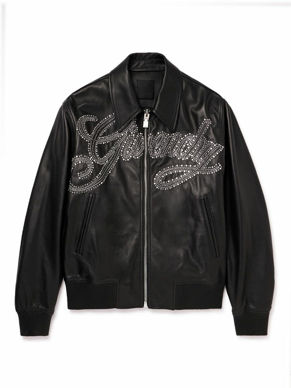 Givenchy-Logo-Embellished-Studded-Leather-Jacket