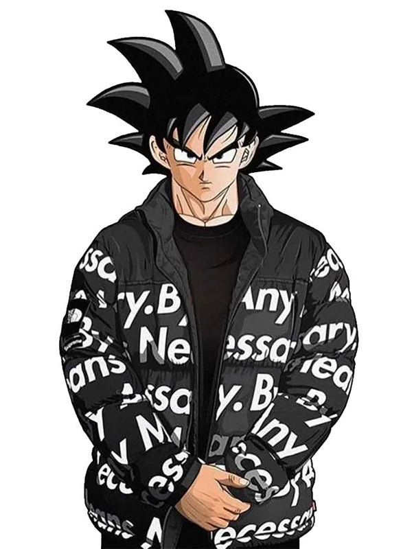 Goku Drip Black Puffer Jacket Sale