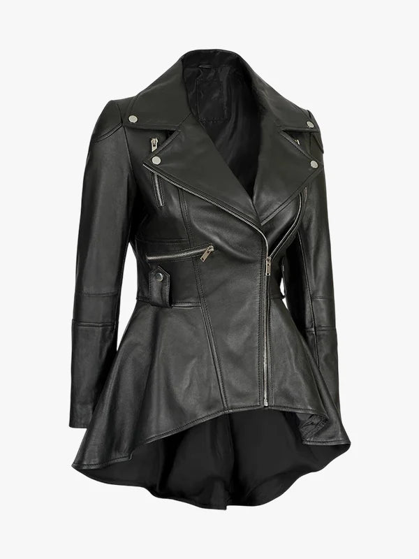 Gonzalez-Womens-Asymmetrical-Peplum-Leather-Jacket