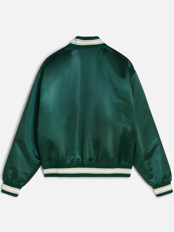 Green-Patta-Script-Logo-Satin-Varsity-Jacket-Back