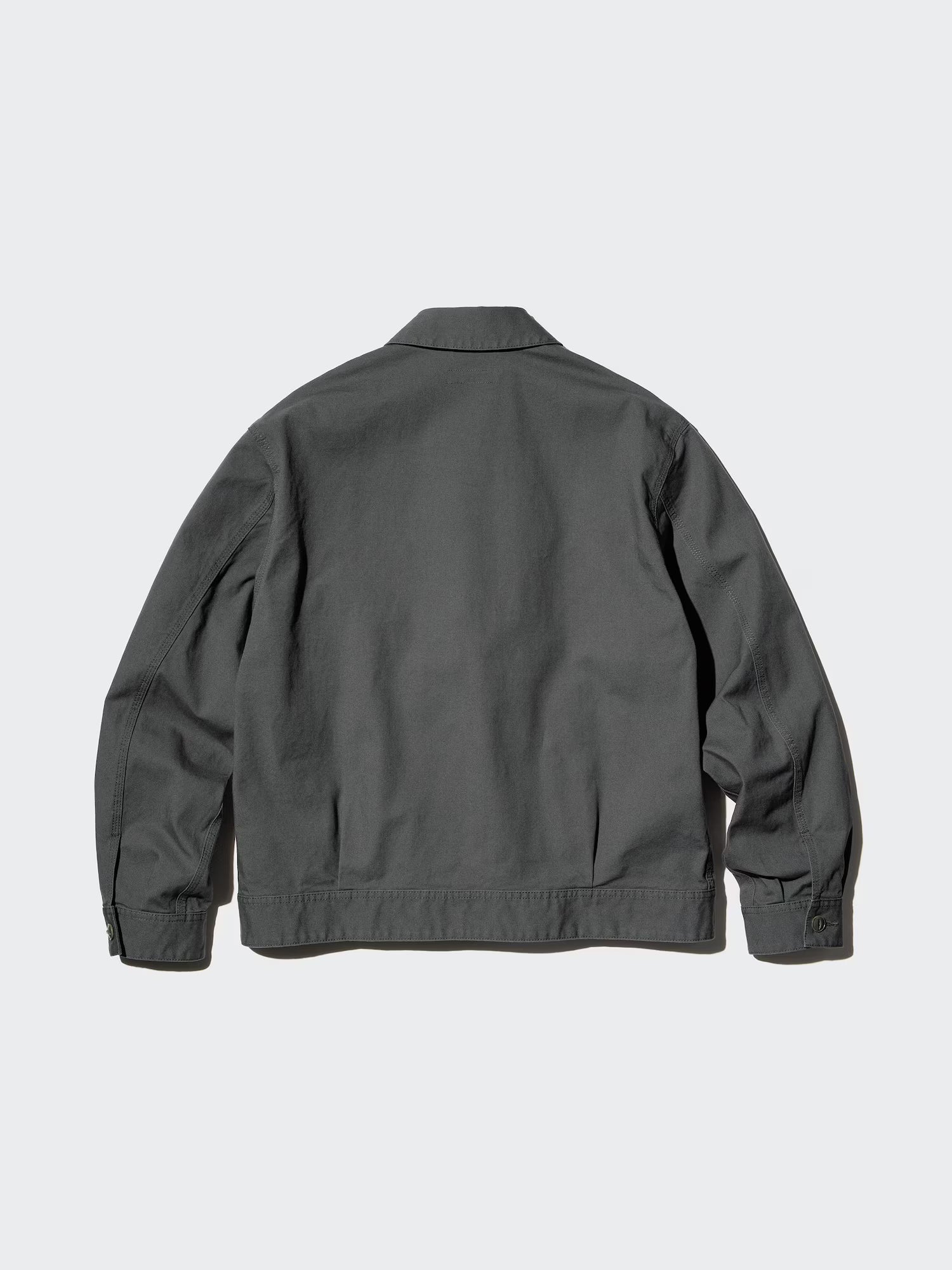 Grey Uniqlo bomber blouson jacket minimal design
