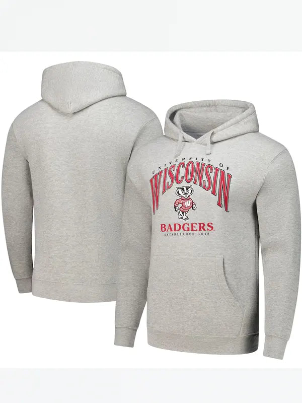 Grey Wisconsin Badgers Hoodie