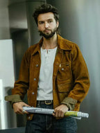 Guy Burnet brown suede leather jacket Landman S02
