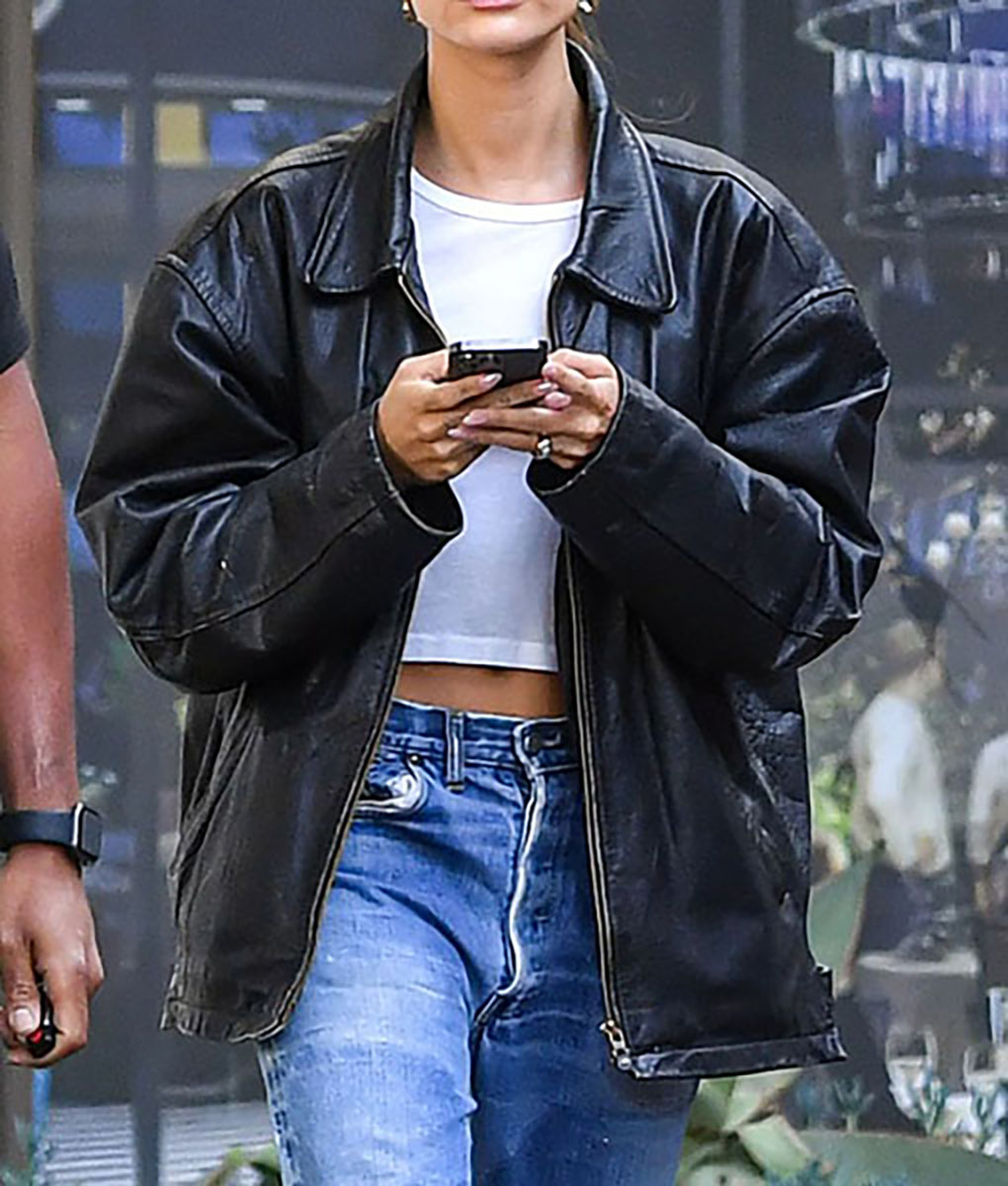 Hailey Bieber Plus Size Leather Jacket Zing Apparel
