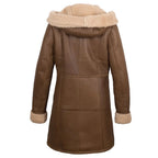 brown Sheepskin Leather Shearling Jacket For Women Zing Apparel