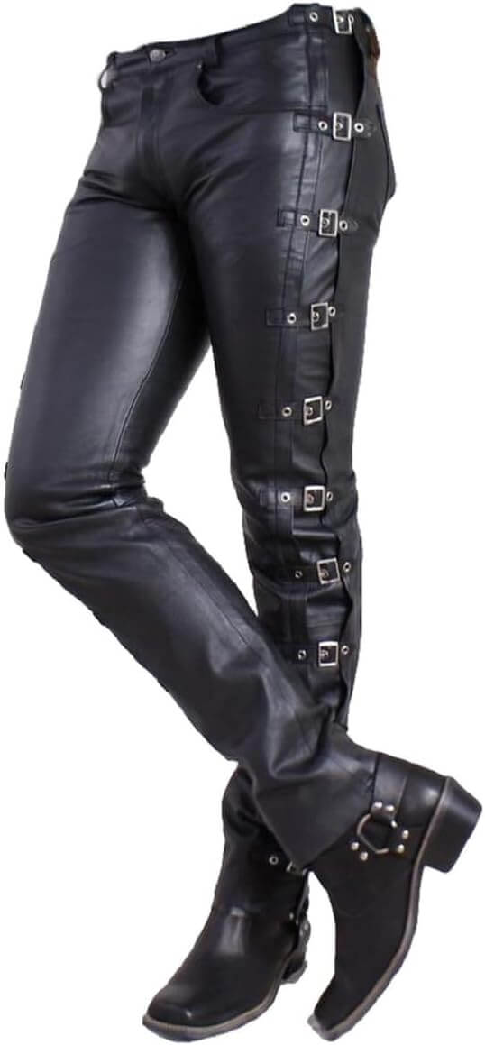 Handmade_Black_Leather_Pants_with_Side_Buckles