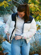 "Heart on My Sleeve" Puffer Jacket in Cream