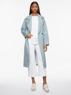 Houndstooth-Belted-Womens-Long-Rain-Coat