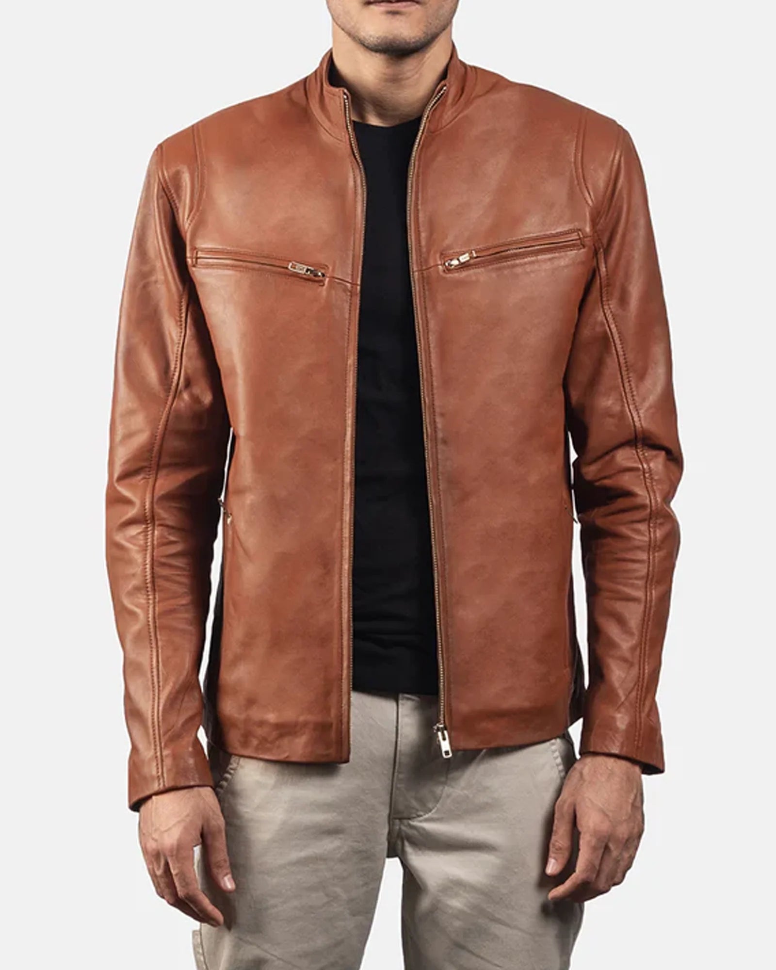 Ionic Brown Leather Jacket