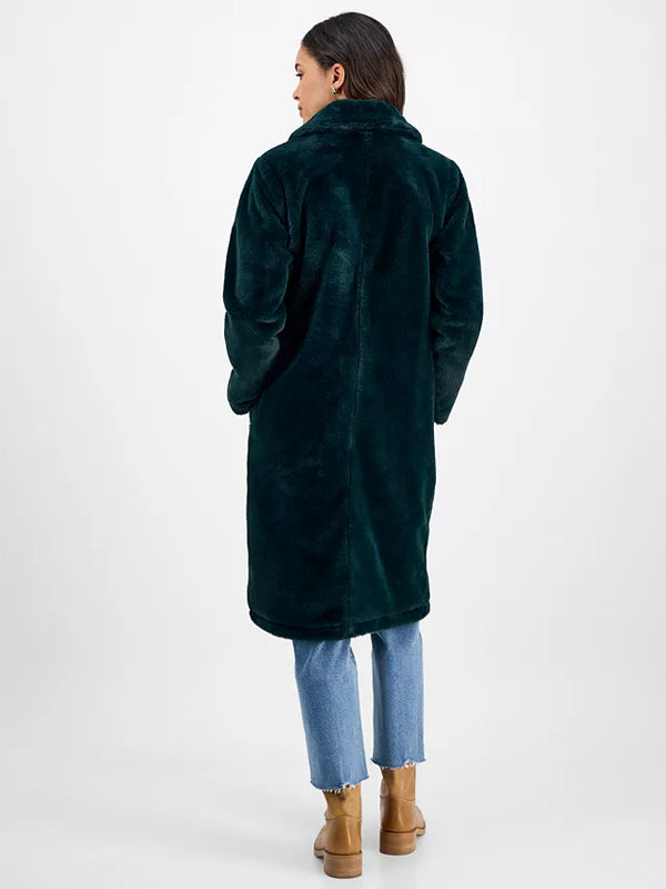 Jou-Jou-Juniors-Faux-Fur-Double-Breasted-Coat-Green