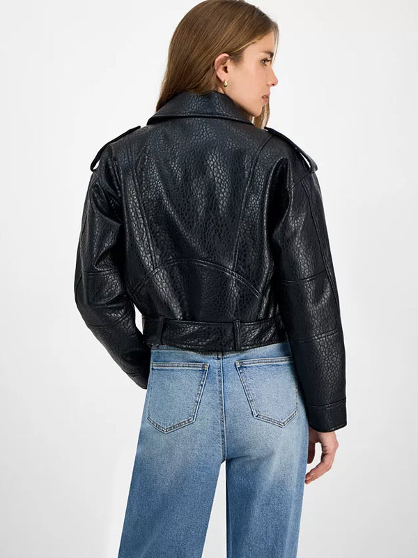 Jou-Jou-Juniors-Faux-Leather-Belted-Jacket-Black