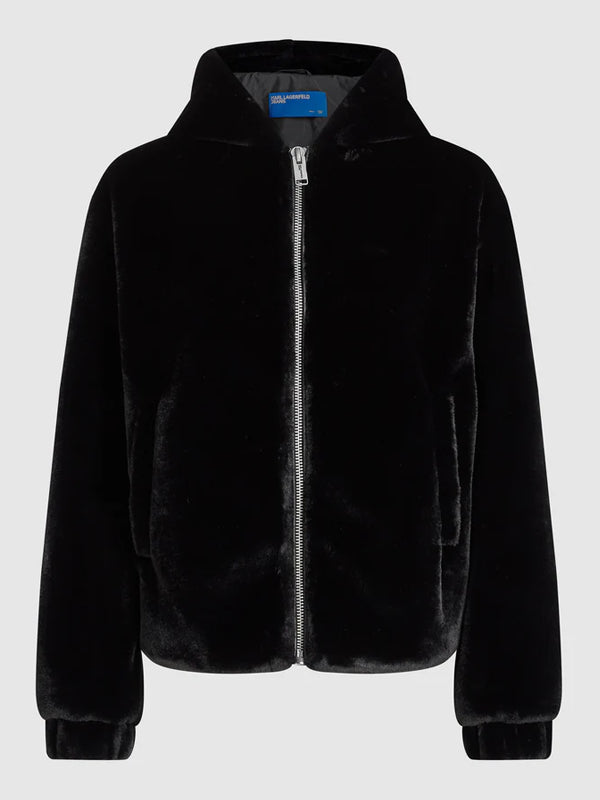 Karl-Lagerfeld-Fur-Jacket-Black