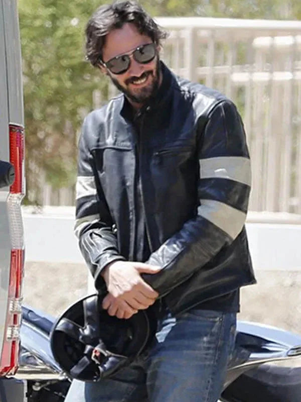 KRGT-1 Motorcycle Keanu Reeves Black Leather Jacket Zing Apparel