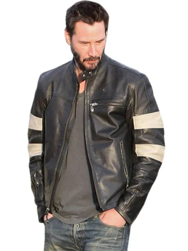KRGT-1 Motorcycle Keanu Reeves Black Leather Jacket Zing Apparel