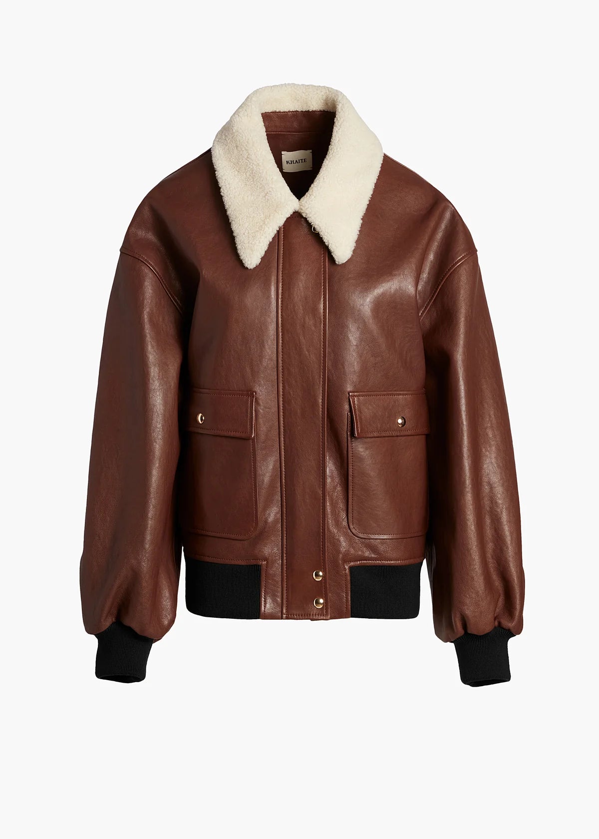 Khaite-Shellar-Leather-Jacket-In-Brown