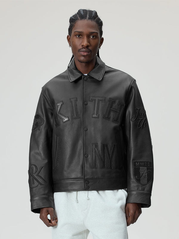 Kith-Pebbled-Leather-Coaches-Varsity-Jacket