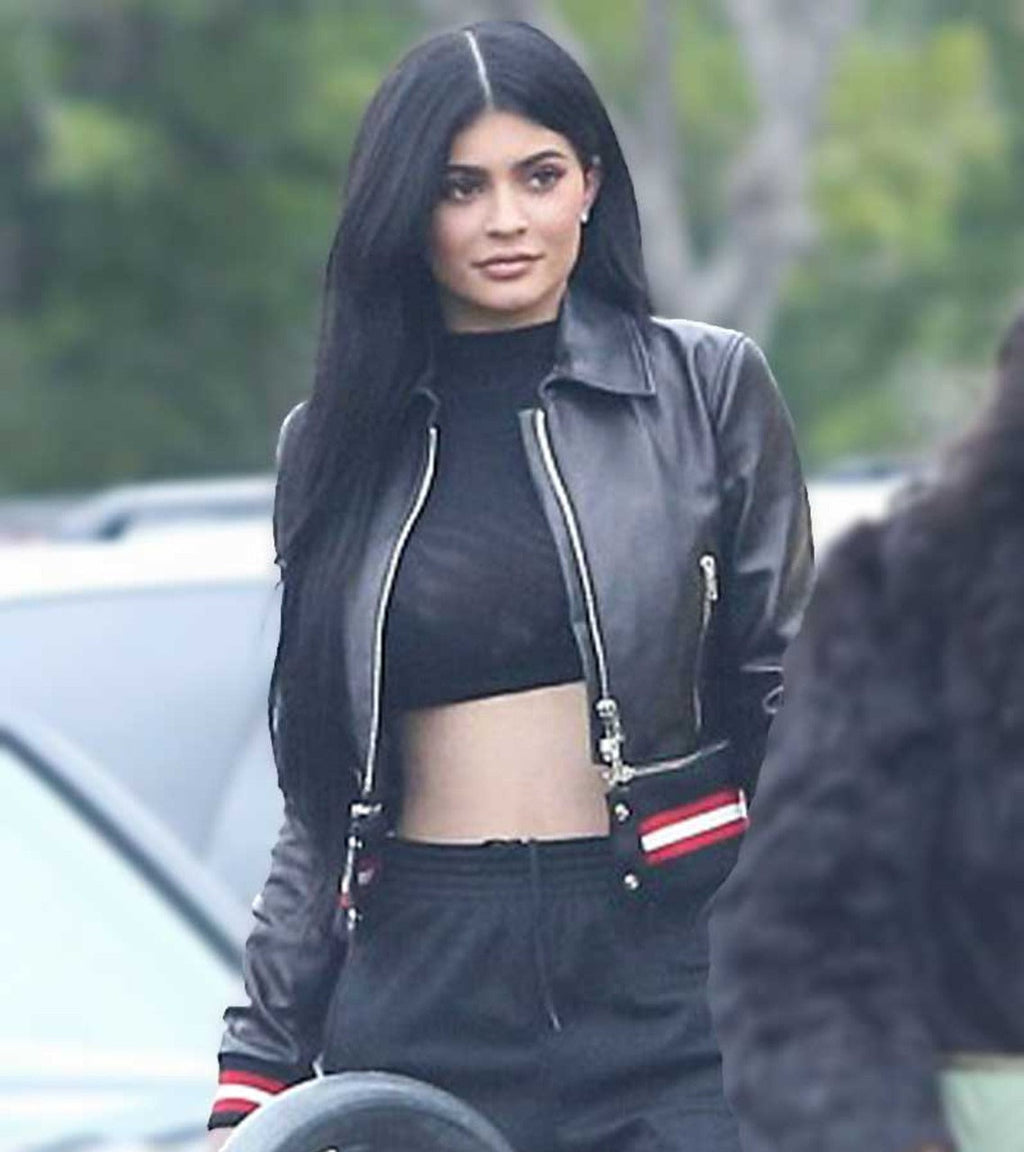 Kylie Jenner Street Style Leather Jacket