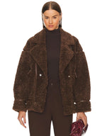 LAMARQUE-Badu-Oversized-Faux-Shearling-Jacket-Brown