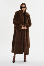 LAMARQUE-Darelle-Oversized-Faux-Fur-Maxi-Coat-Walnut