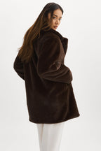 LAMARQUE-Linnea-Faux-Fur-Coat-Chocolate
