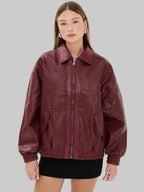 LIONESS-Kenny-Bomber-Leather-Jacket-Burgundy