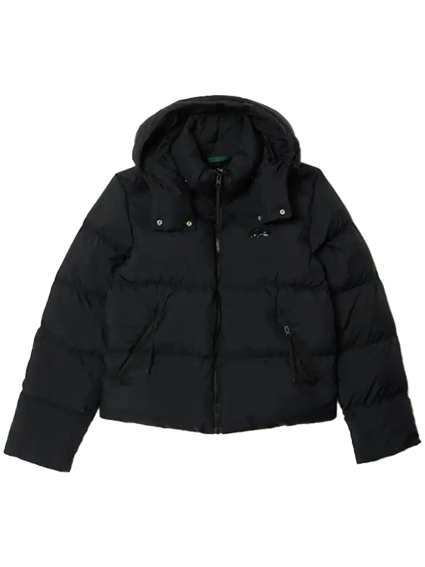 Lacoste-Womens-Relaxed-Fit-Hooded-Down-Jacket-Black