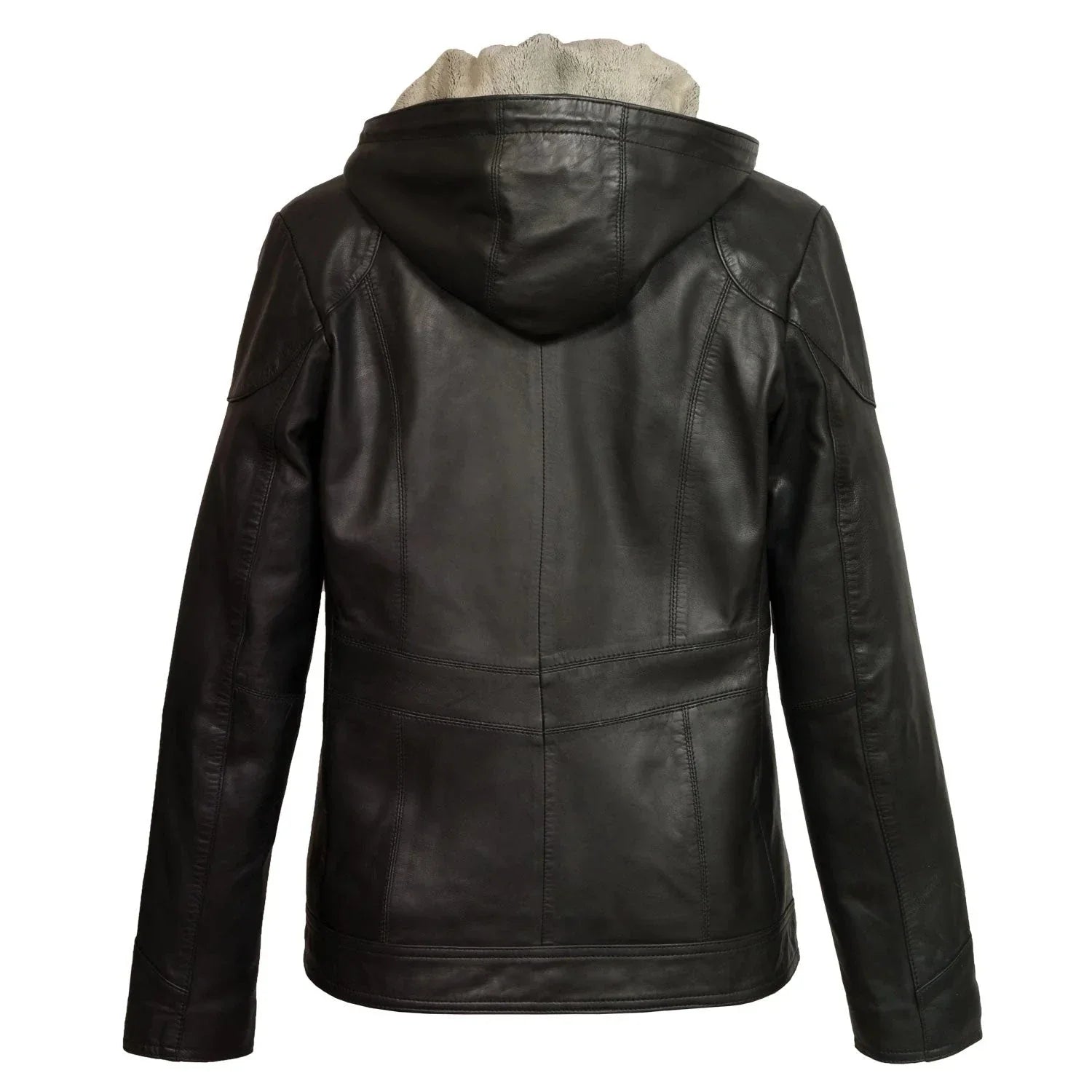 Black Hooded Jacket, Sheep Skin Jacket Zing Apparel