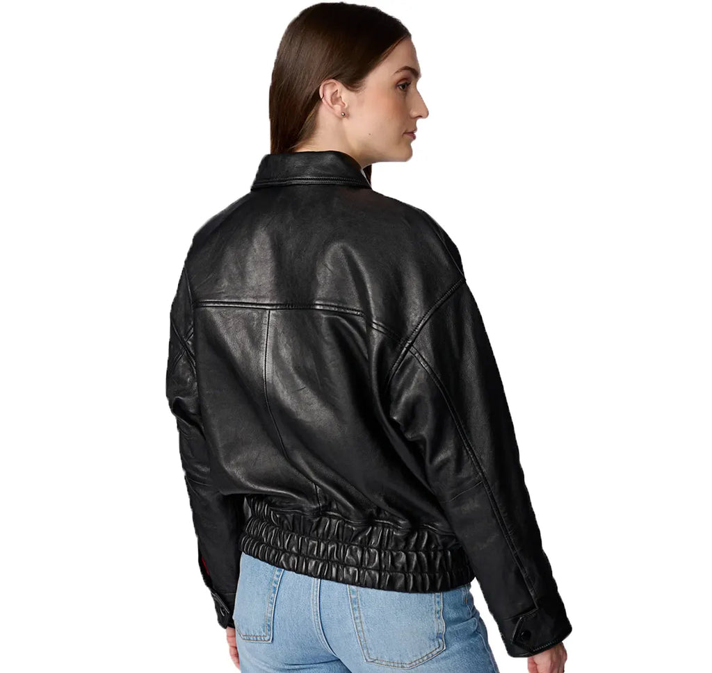 Leather Aviator Jacket Womens