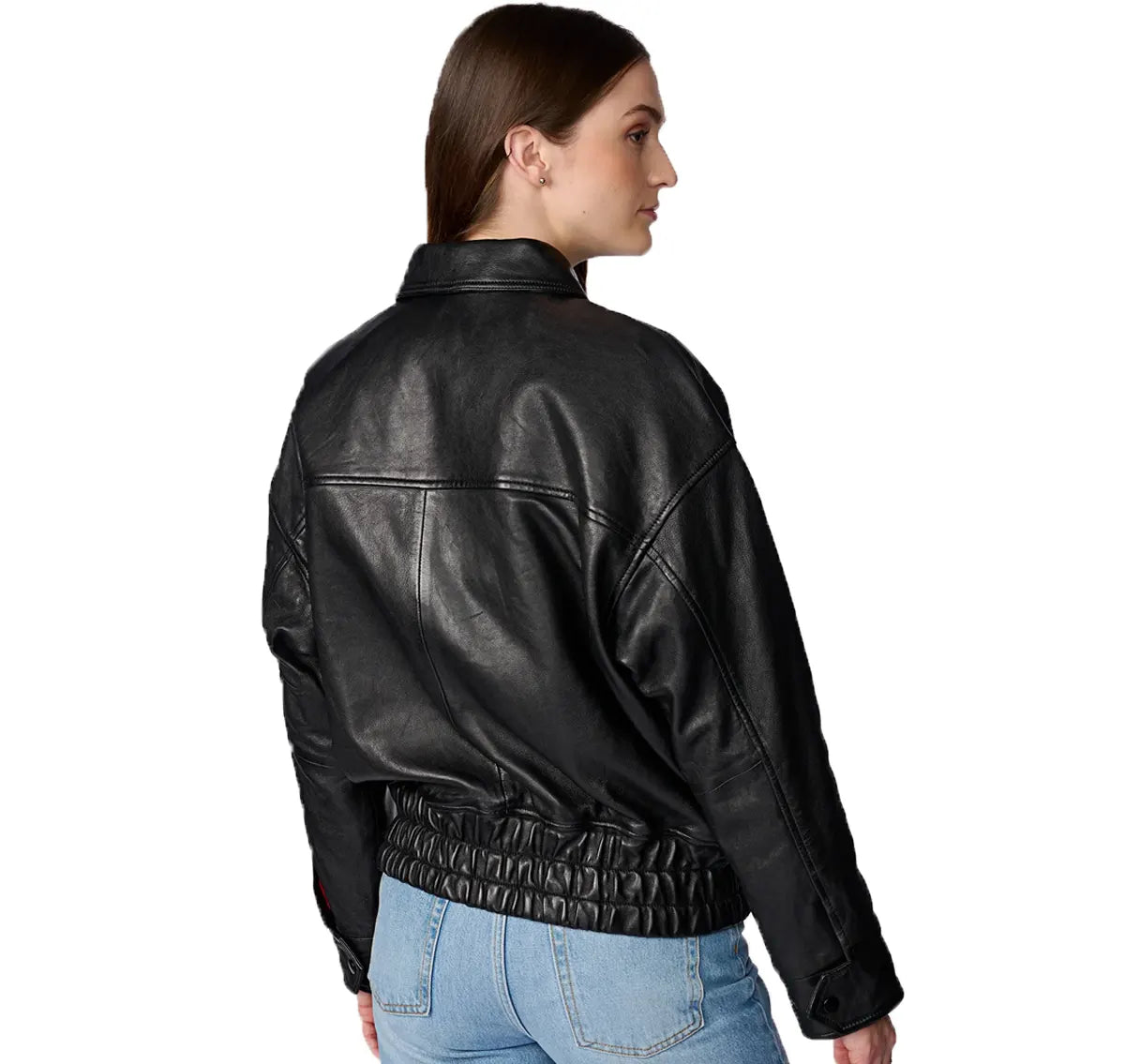 Leather Aviator Jacket Womens