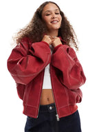Lioness Red Oversized Bomber Jacket