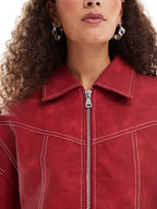 Lioness Red Oversized Bomber Jacket