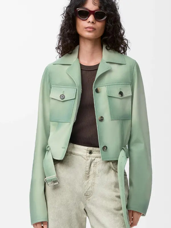 Loewe Suede Jacket Green