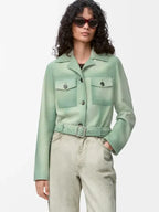 Loewe Suede Jacket Green