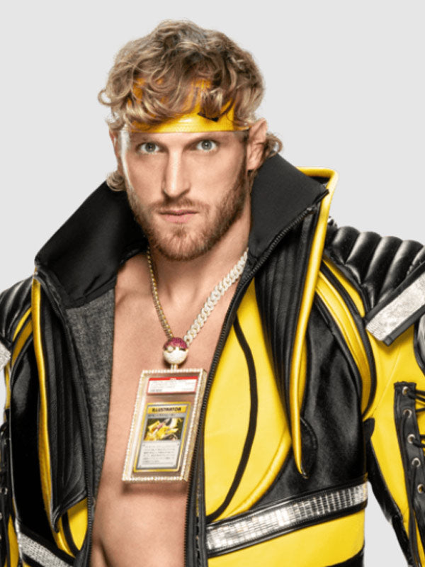 Logan Paul WrestleMania 38 Black and Yellow Leather Jacket