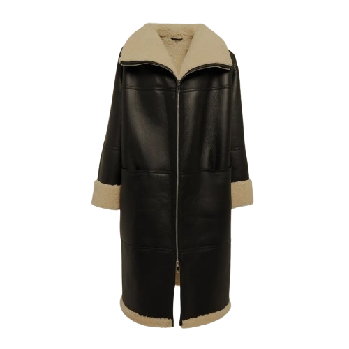 Shearling Coat Style Leather Duster For Women Zing Apparel