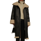 Shearling Coat Style Leather Duster For Women Zing Apparel