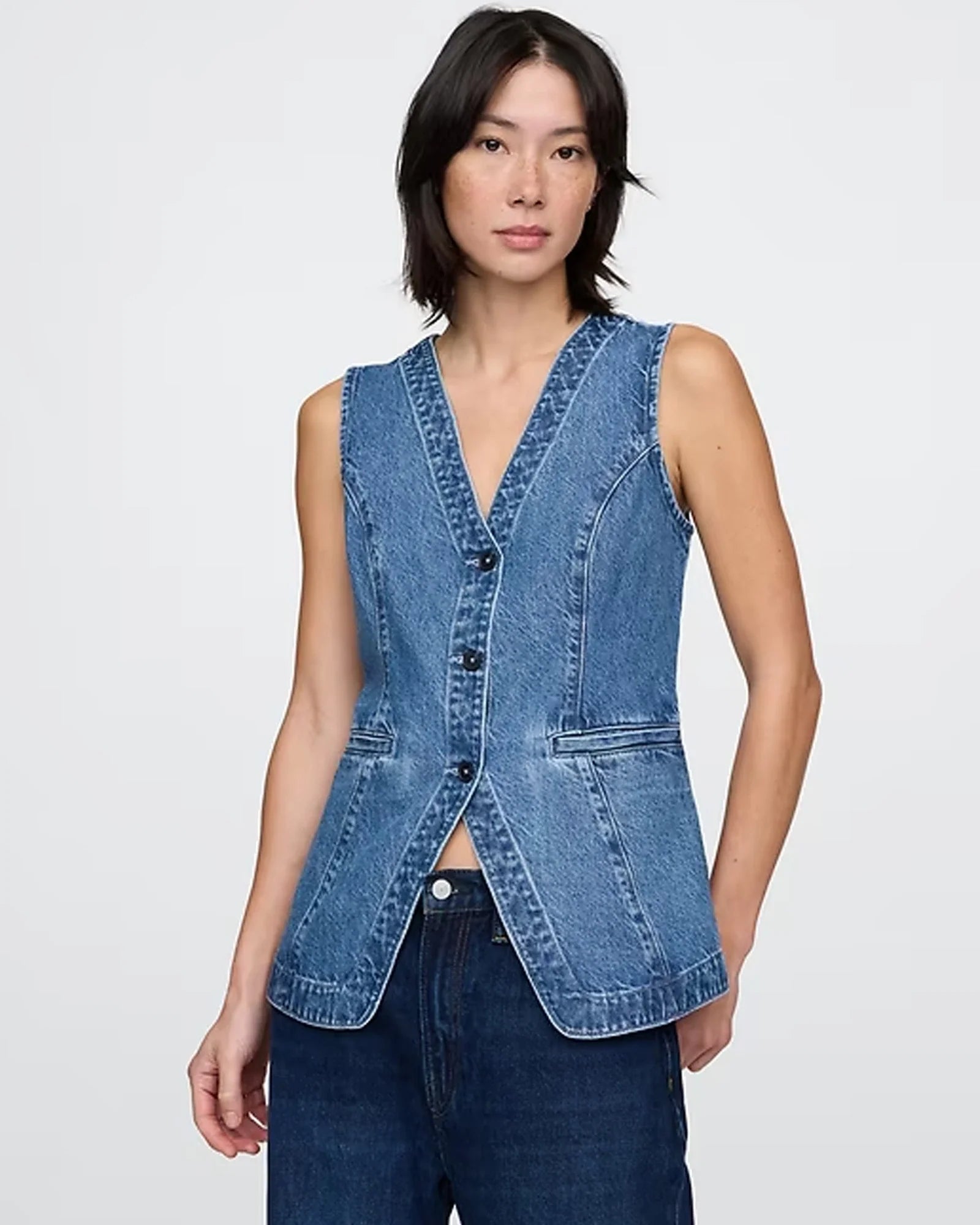 Longline-Denim-Vest