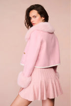 Love Shack fancy pink fur Jacket