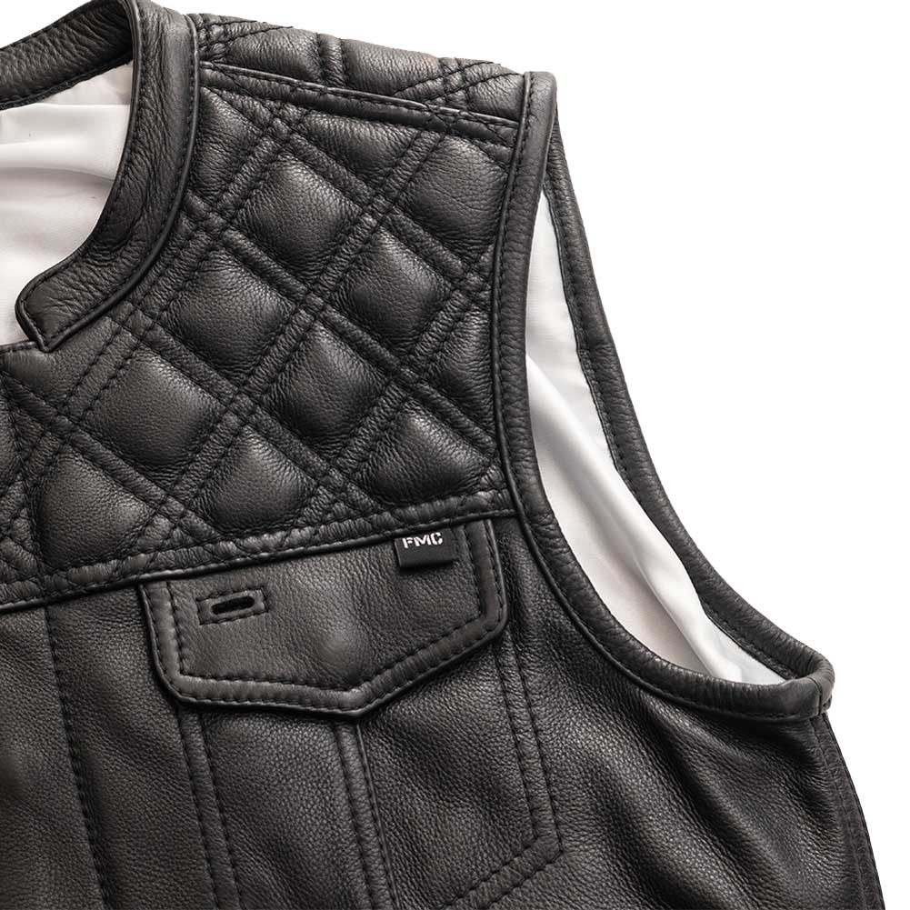 Texas Ranger Leather Vest Men Black Zing Apparel