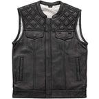 Texas Ranger Leather Vest Men Black Zing Apparel