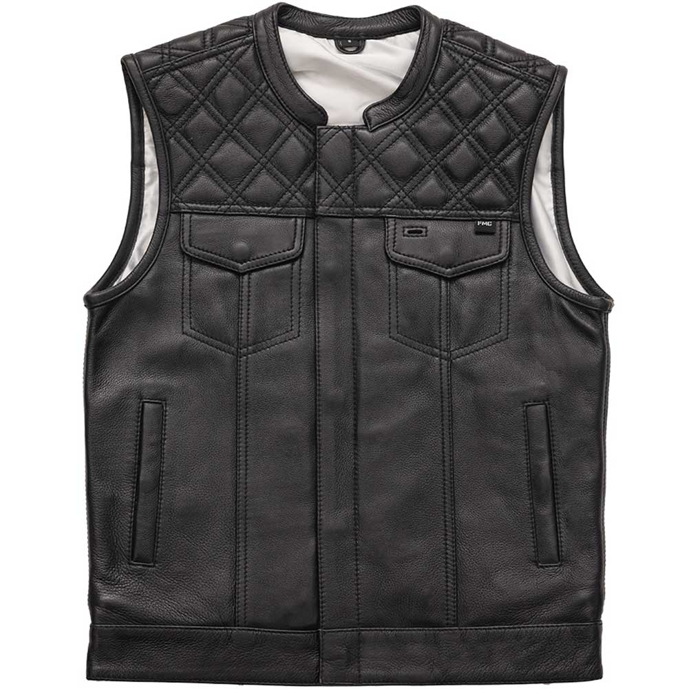 Texas Ranger Leather Vest Men Black Zing Apparel