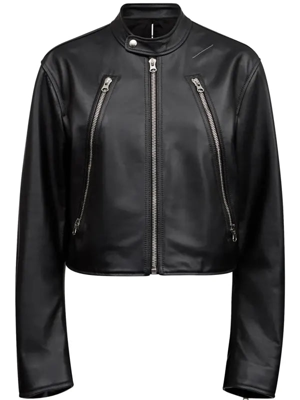 Maison Margiela 5 ZIP Leather Jacket Black