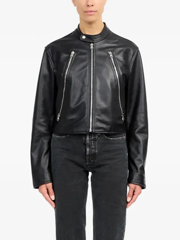 Maison Margiela 5 ZIP Leather Jacket Black