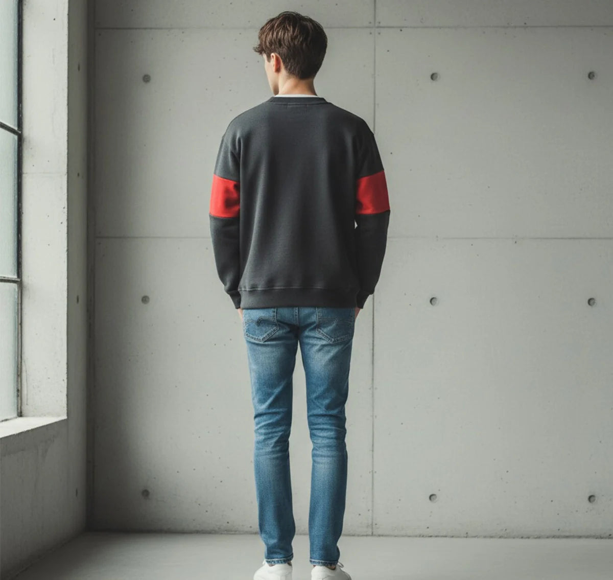 Marceline_Cat_Fleece_Gray_and_Red_Sweater