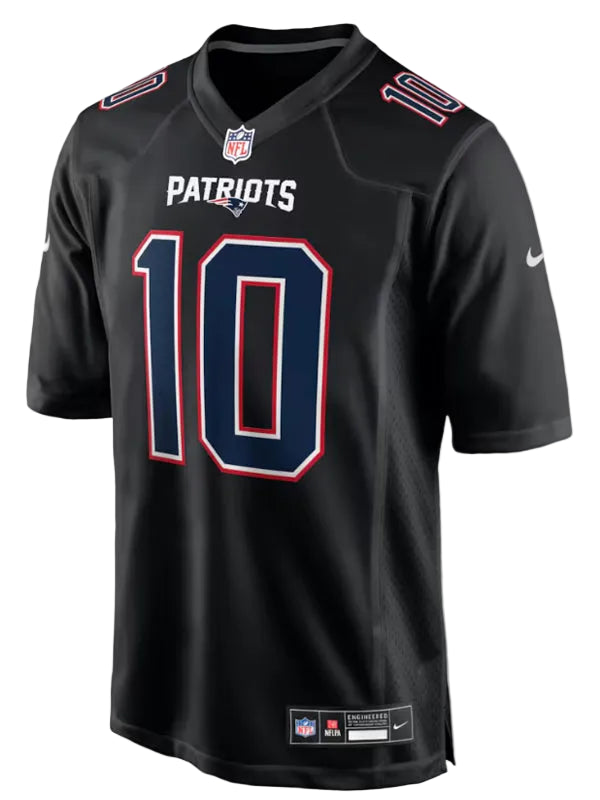 Men-Nike-Drake-Maye-Carbon-Black-New-England-Patriots-Fashion-Game-Jersey