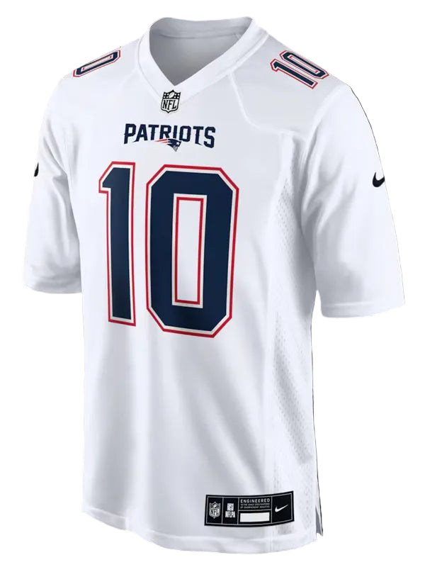 Men-Nike-Drake-Maye-Tundra-White-New-England-Patriots-Game-Jersey