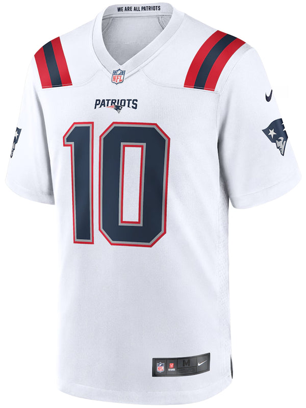 Men-Nike-Drake-Maye-White-New-England-Patriots-Player-Game-Jersey
